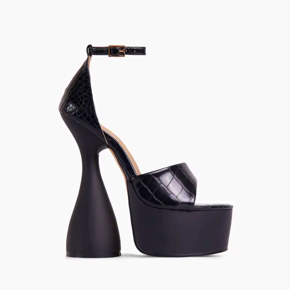Black Platform Disco heel sandals from EGO (Tom Ford Dupe). Brand New never worn